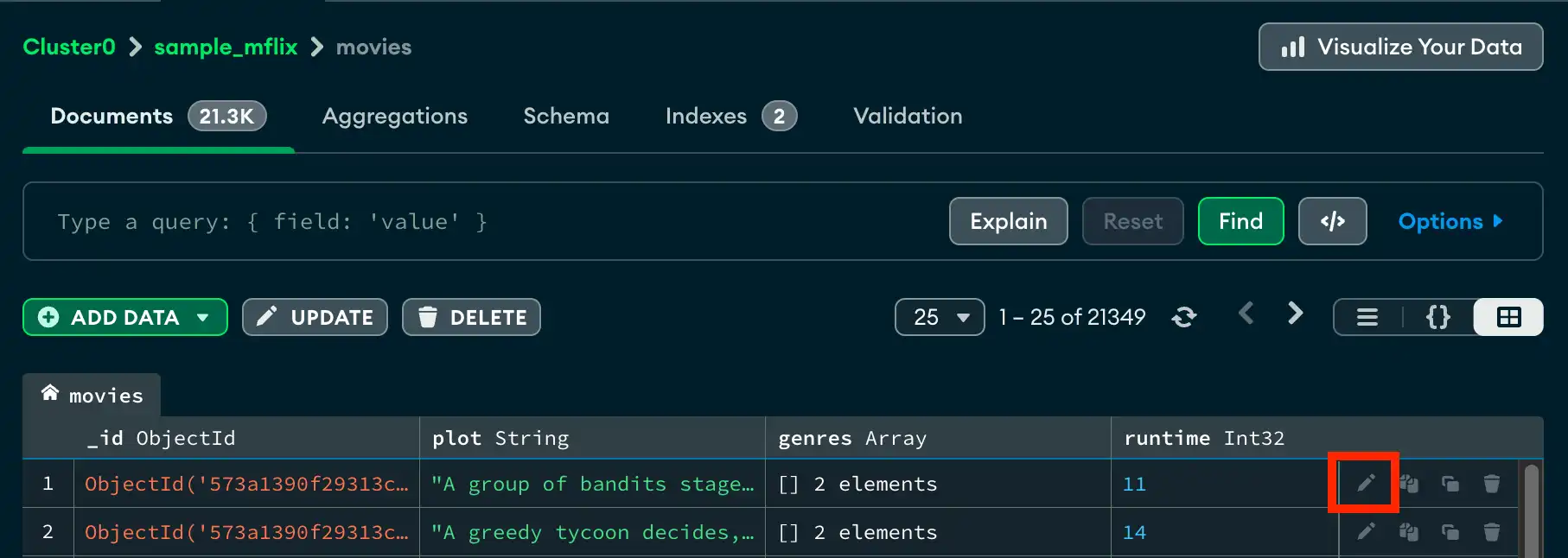 Document Edit Selection in Table View